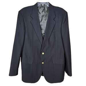 David Taylor Blazer Mens 42L Black Gold Buttons Wool Blend Formal Suit Jacket